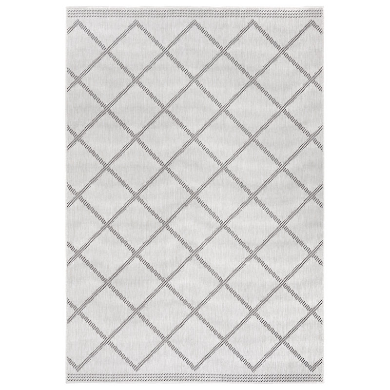 Cebu Flatweave Grey Rug, Rectangle 120 x 170cm
