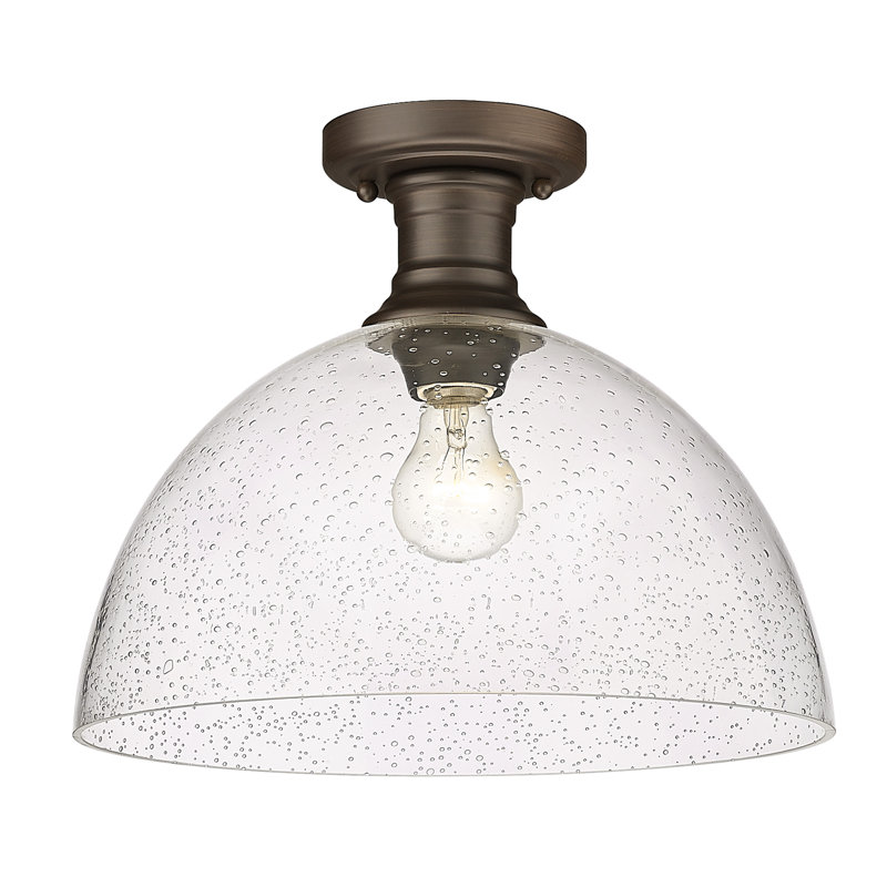 Bales Glass Semi Flush Mount, Rubbed Bronze