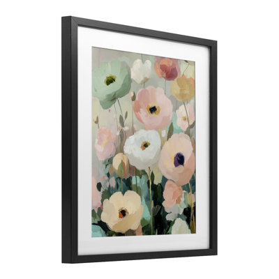 Garden Of Mint Poppies Framed Print Under Glass, design by Annabelle Hall