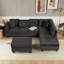 Ensemble de salon modulaire réversible avec repose-pieds et garniture de rivets et coussins à ressorts Modern-1508855624