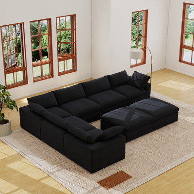 Canapé modulaire rembourré en lin 8 pièces Kenda