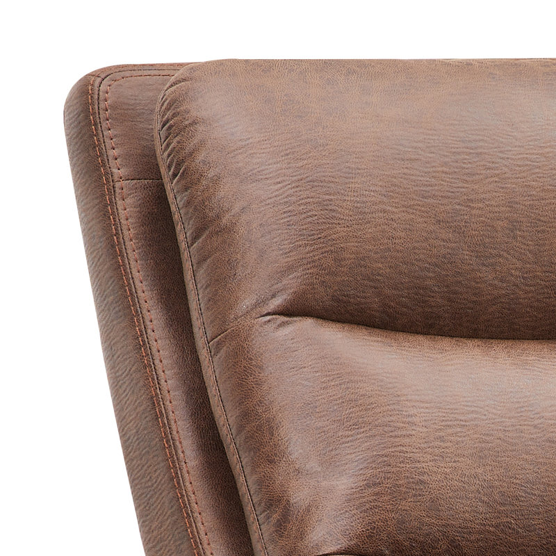Ensemble de salon inclinable 3 pièces Aldah, Polyester à 100 % de couleur brune