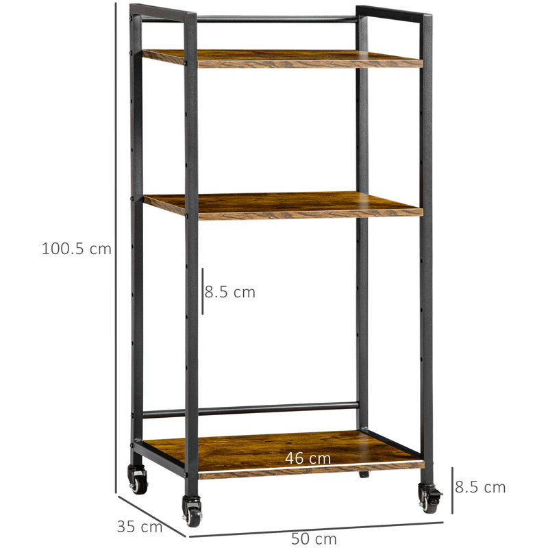Rieth 100.5cm H x 50cm W Utility Cart with Wheels
