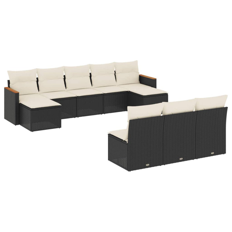 Vidaxl Garden Sofa Set Black