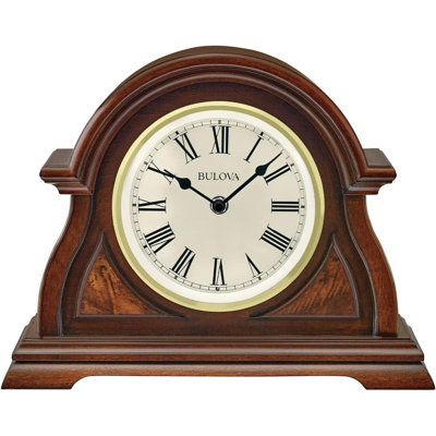 Analog Quartz movement / Crystal Tabletop Clock in Brown with Alarm