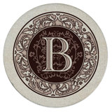 Monogram Letter 4-Pack Natural Sandstone Coasters