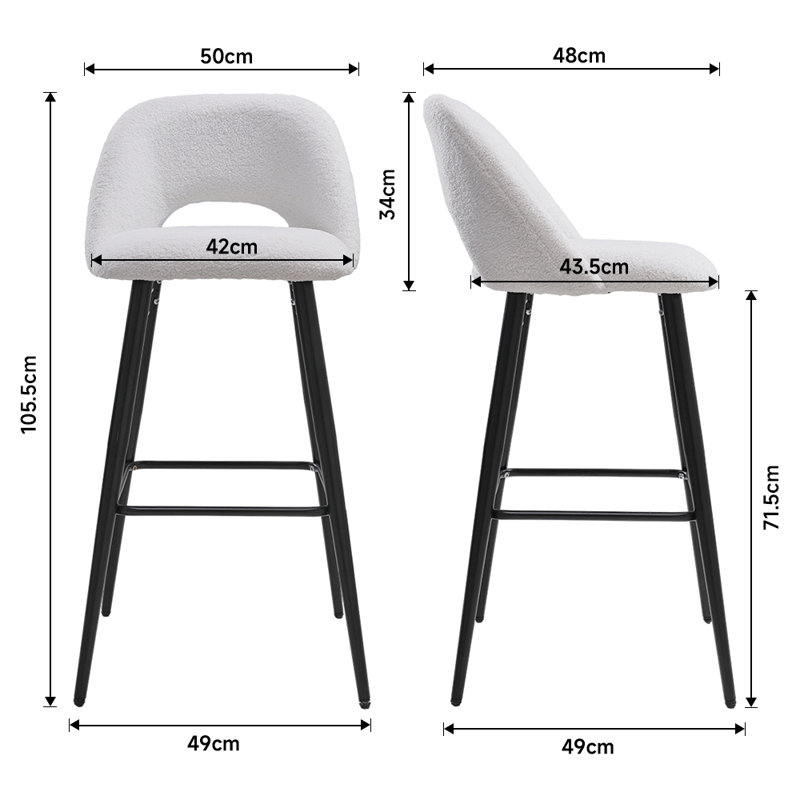 Colclasure Upholstered Counter Stool with Metal Frame