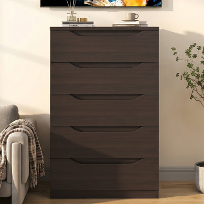 Freya Modern 5-Drawer Chest with Convertible Hidden Drawer