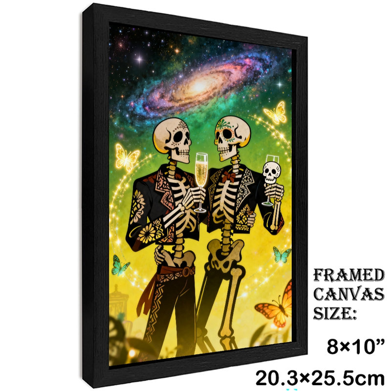 Reproduction d'art encadrée noire, "Love for life and magnanimity envers la mort", H 11 po x l 9 po