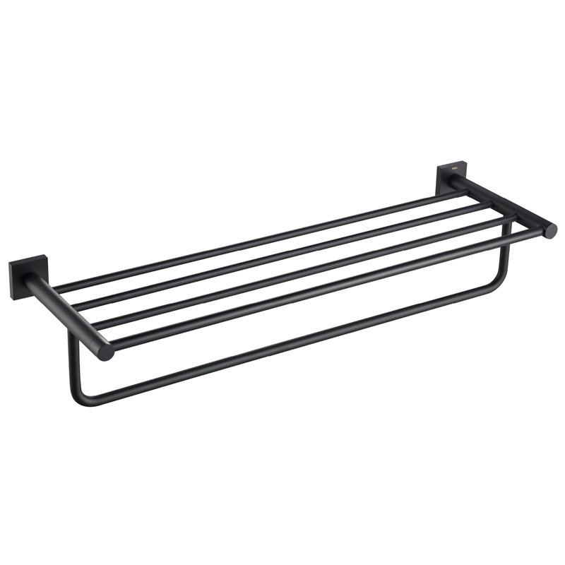 Ventus Wall Mounted Towel Rack, Matte Black