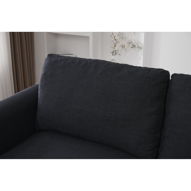 Lit-couchette 2 en 1 Modern Linen, canapé-lit gris foncé de 81,5 po, confortable pour les petits espaces, matelas en mousse à mémoire de forme de 3,35 po, tissu, assemblage facile, coussins de siège en éponge à haute densité, stable