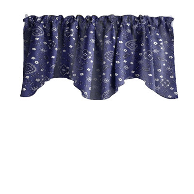 Cotton Blend Paisley Scalloped Window Valance