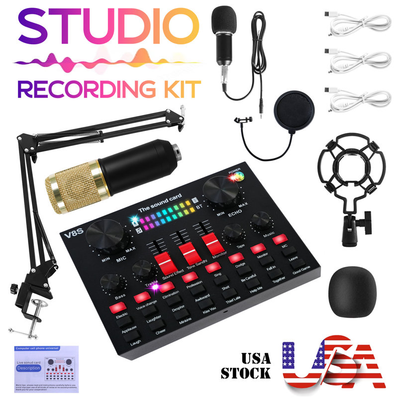 BAOKALER BM-800 Kit de micro à condensateur Studio Pop