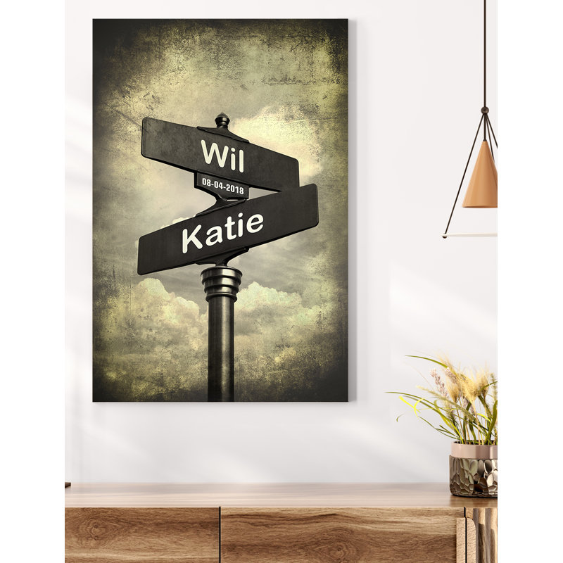 Lovers Crossroads Personalized Canvas Prints Gift - Customized Gifts for the Wedding Anniversary., 24" H x 16" W, Yes