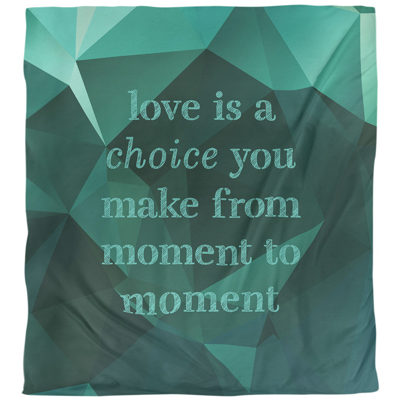 Housse de couette simple love is a choice quote, Housse de couette pour grand lit, Vert émeraude