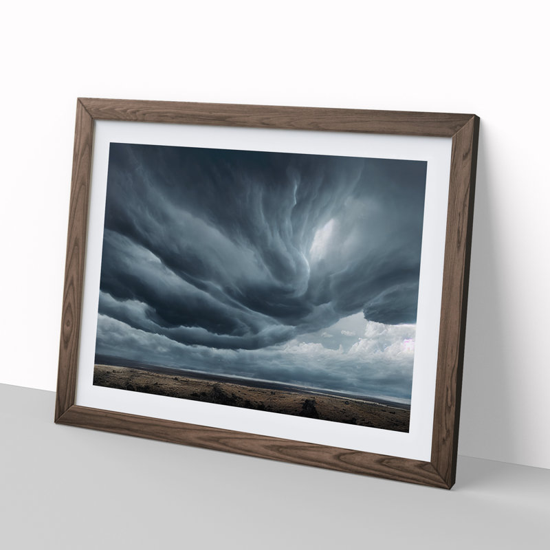 Moody Storm Clouds - Framed Print, 34cm H x 46cm W x 2cm D, Brown Framed