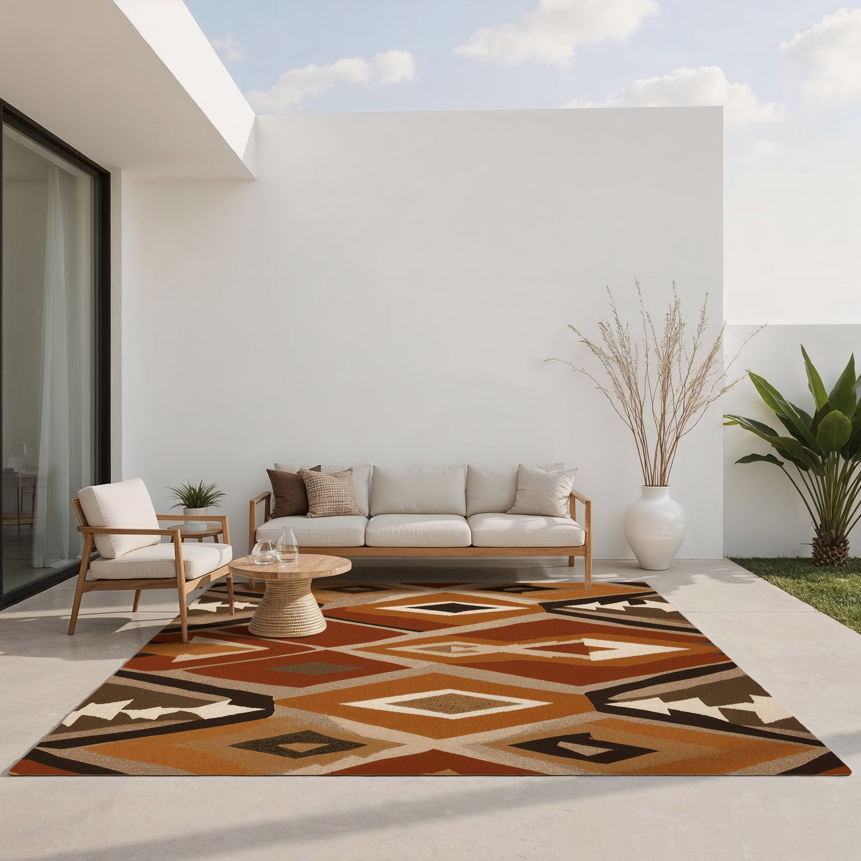 Union Rustic Tribal Flow Indoor And Outdoor Area Rug | Wayfair