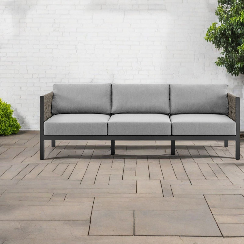 Canapés de patio modernes et durables, aluminium et tissu, confort extérieur élégant