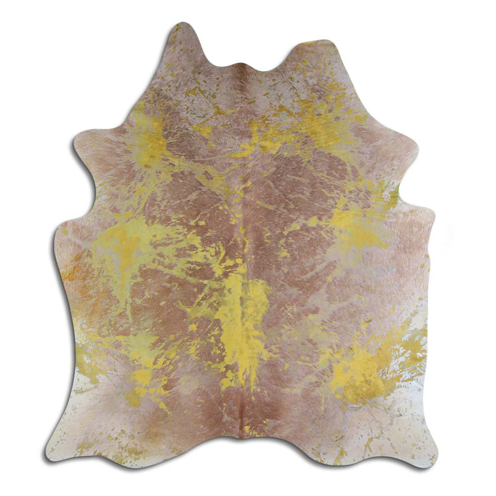 Foundry Select ACID WASHED HAIR ON Cowhide RUG DISTRESSED YELLOW 3 - 5 ...
