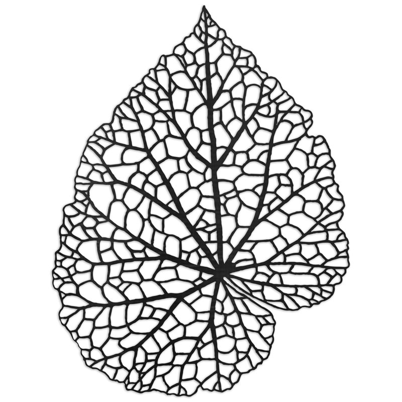 Décoration murale en forme de feuille avec découpes - bouleau baltique naturel (32 po x 21,78 po)