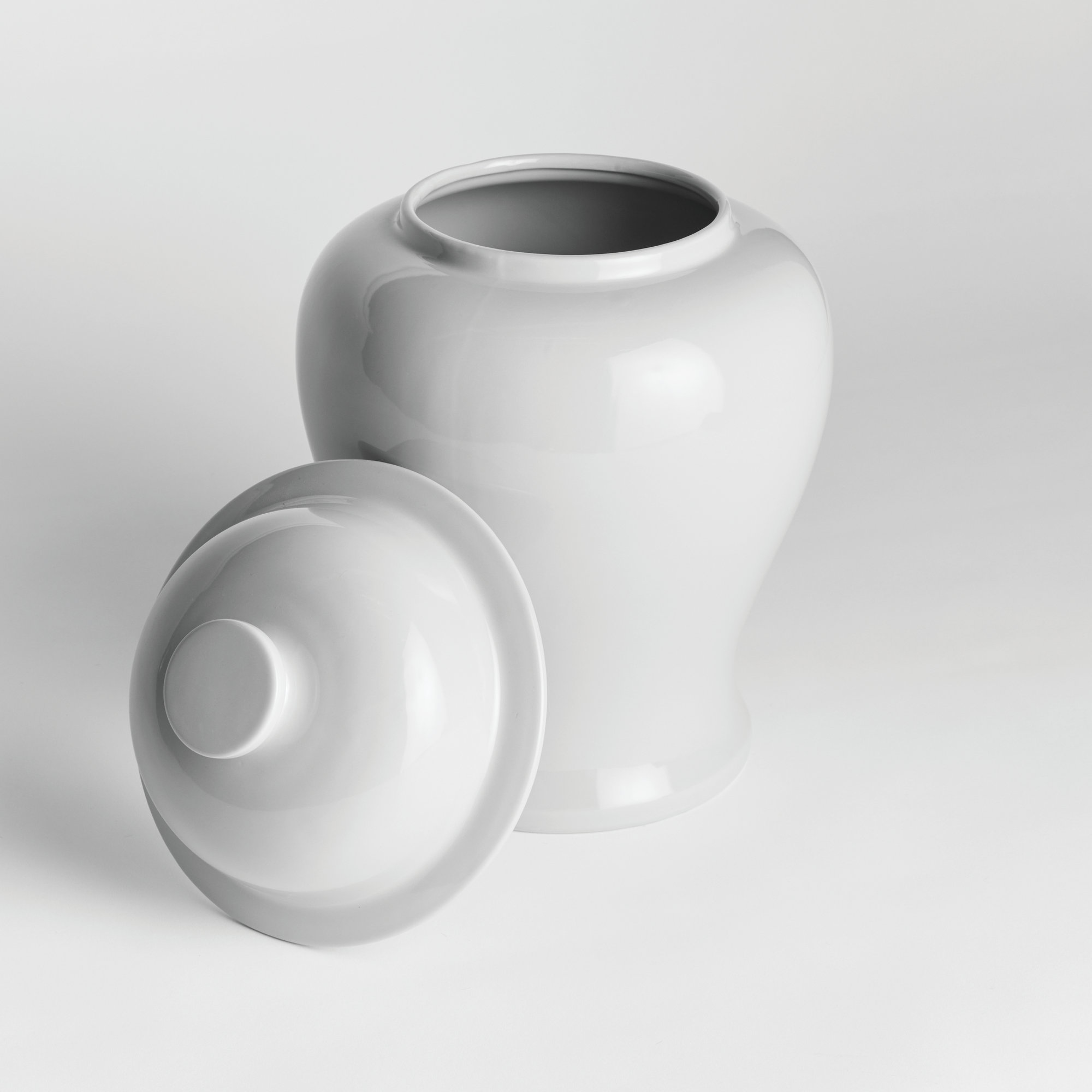 Ricki Ceramic Ginger Jar, White, 8.5"