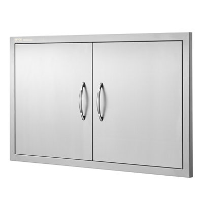 Stellweilan BBQ Access Door, Double Outdoor Kitchen Door, Stainless Steel Flush Mount Door, Wall Vertical Door with Handles, for BBQ Island, Grilling Station, Outside Cabinet