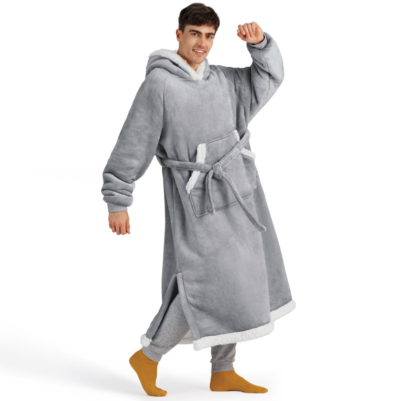 Bedsure Long Wearable Blanket 419GSM, Standard, Grey