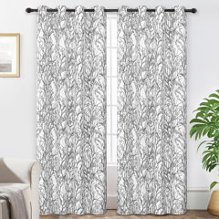Noble Linens White Linen Blend Energy Saving Grommet Curtain Panel, 50 x  84 2 Panels