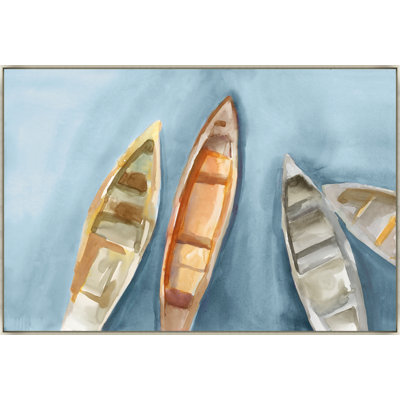 «Blue Afloat III» par Giselle Kelly - peinture à cadre flottant sur toile