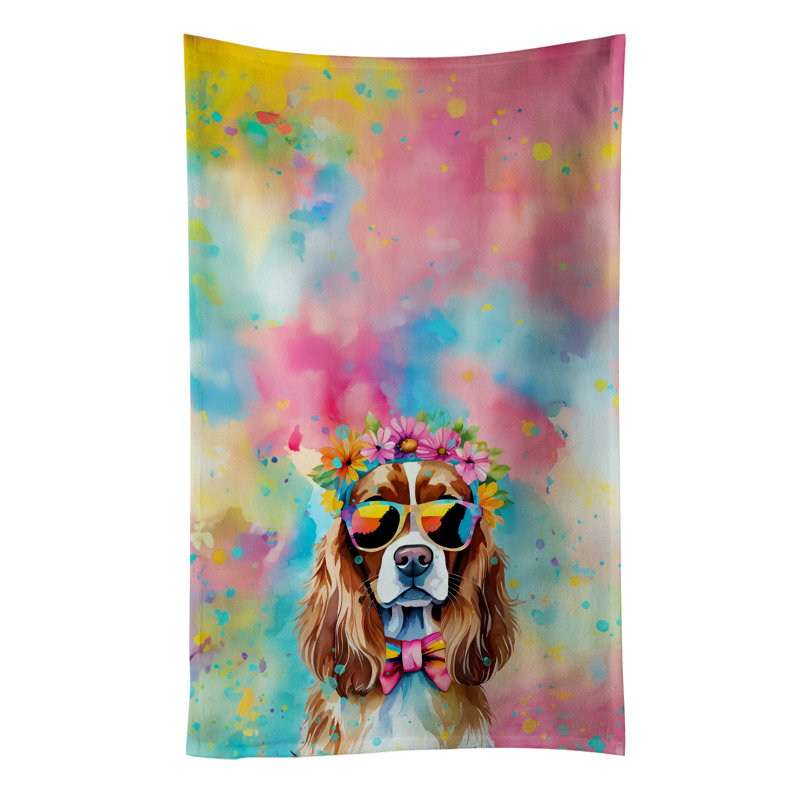 Serviette de cuisine Cavalier Spaniel Hippie Dawg