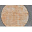 Tapis turc rond d'inspiration rétro avec des tons terreux doux et un design abstrait pour la décoration orange