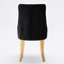 Chaises de salle à manger en chenille noires avec dossier noir en rayonne noire et acier inoxydable-1075075469-1075075468