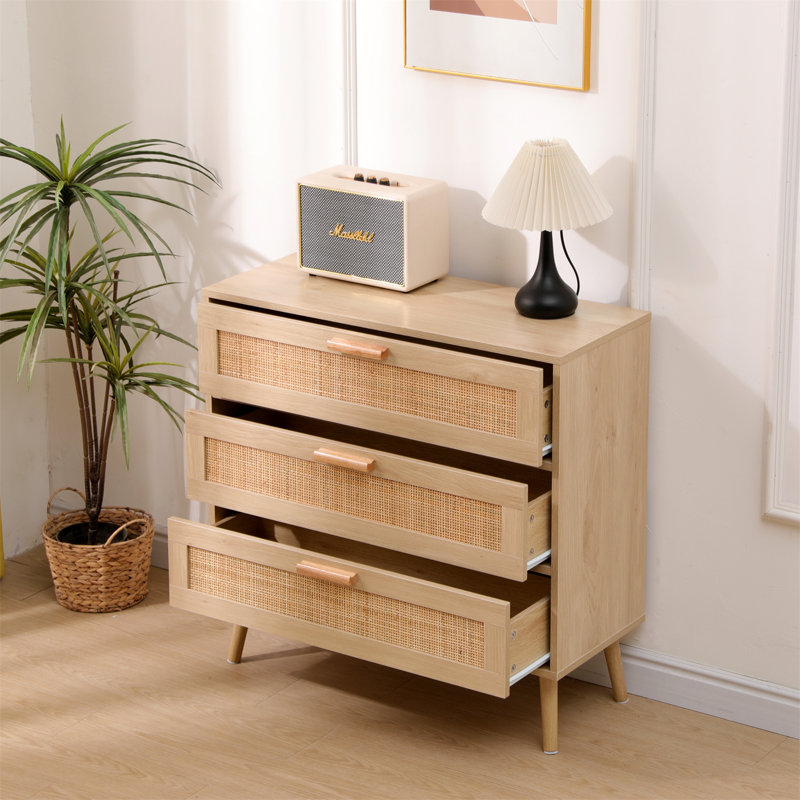 80cm W 3 - Drawer Chest of Drawers, Natural