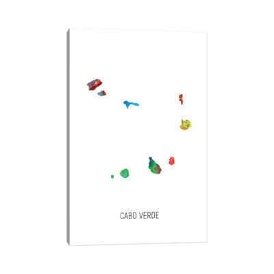 «Cabo Verde Map» par Michael Tompsett, impression sur toile tendue