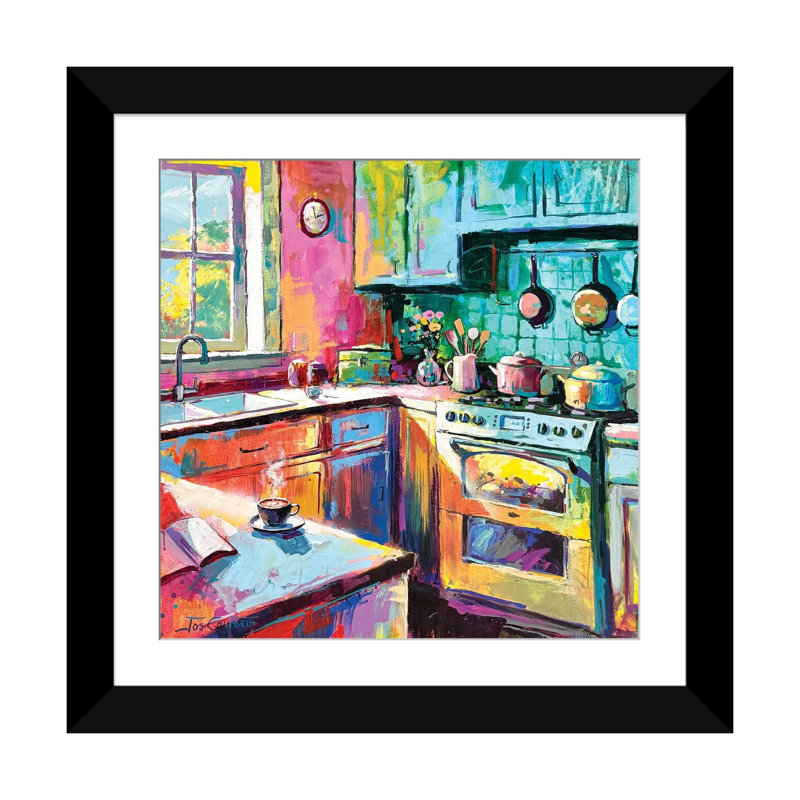 Intérieur - dimanche, impression d'art mural - papier d'art encadré, 16" x 16", Framed Paper, Black