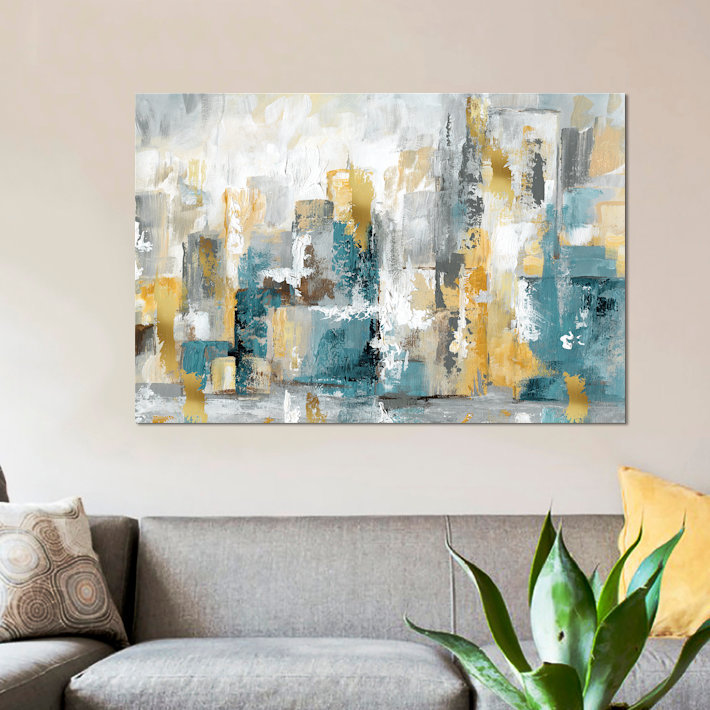 " City Views I " by Nan, 40" H x 60" W x 1.5" D, Wrapped Canvas, No Mat