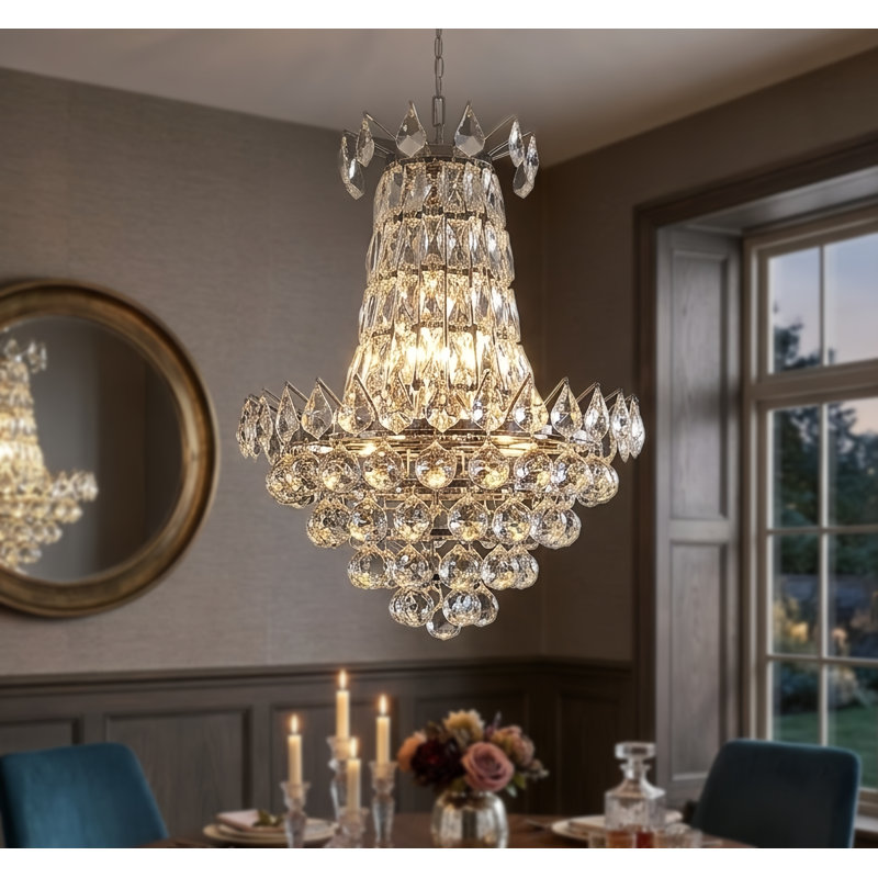 Lustre empire Bernhard, H 21,6 po x l 16,9 po x P 16,9 po, Polished Chrome