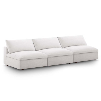 Canapé modulaire sans accoudoirs rembourré 3 pièces Commix