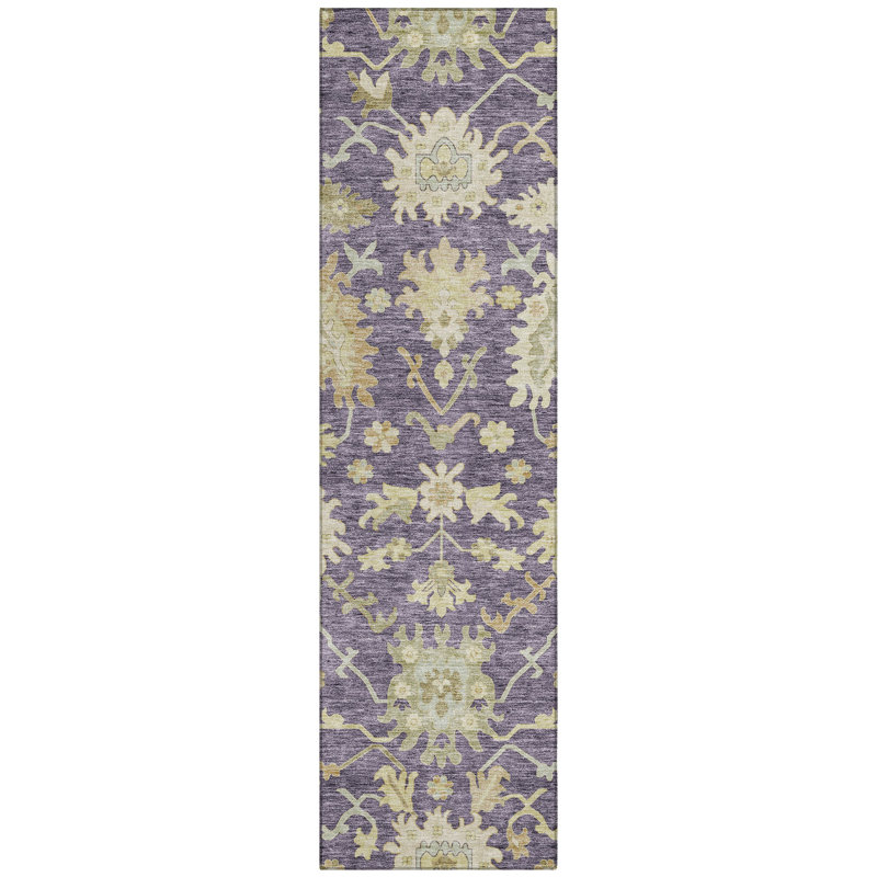 Louis Purple Washable Indoor-Outdoor Rug - , 2'3" x 7'6"