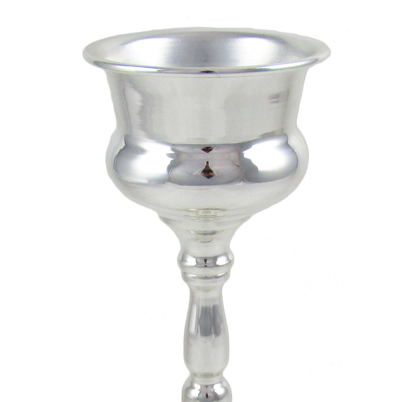 Vase de table en métal Feder, Argent, H 13,5 po x l 5,25 po x P 5,25 po
