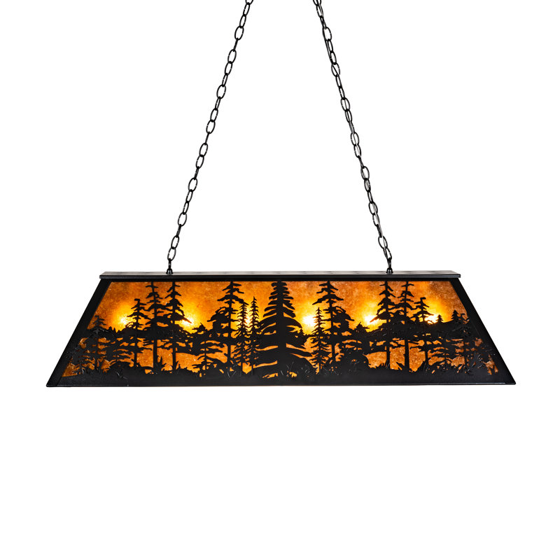Doby 6 - Light Pendant, 43" H x 48" W x 17" D, Black Satin Wrought Iron
