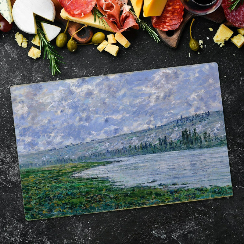 Ovard Tempered Glass Lake Meadow Mountains Chopping Board, 52cm x 60cm