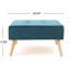 Avec un look moderne Mid-Century, velours bleu sarcelle, pieds en bouleau massif, texture, esthétique et plateau en velours 30,5 x 30,5 x 17 po