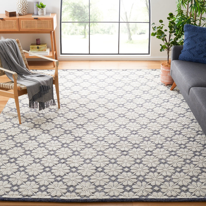 Vermont Hand Woven Wool Geometric Rug, Rectangle 8' x 10'