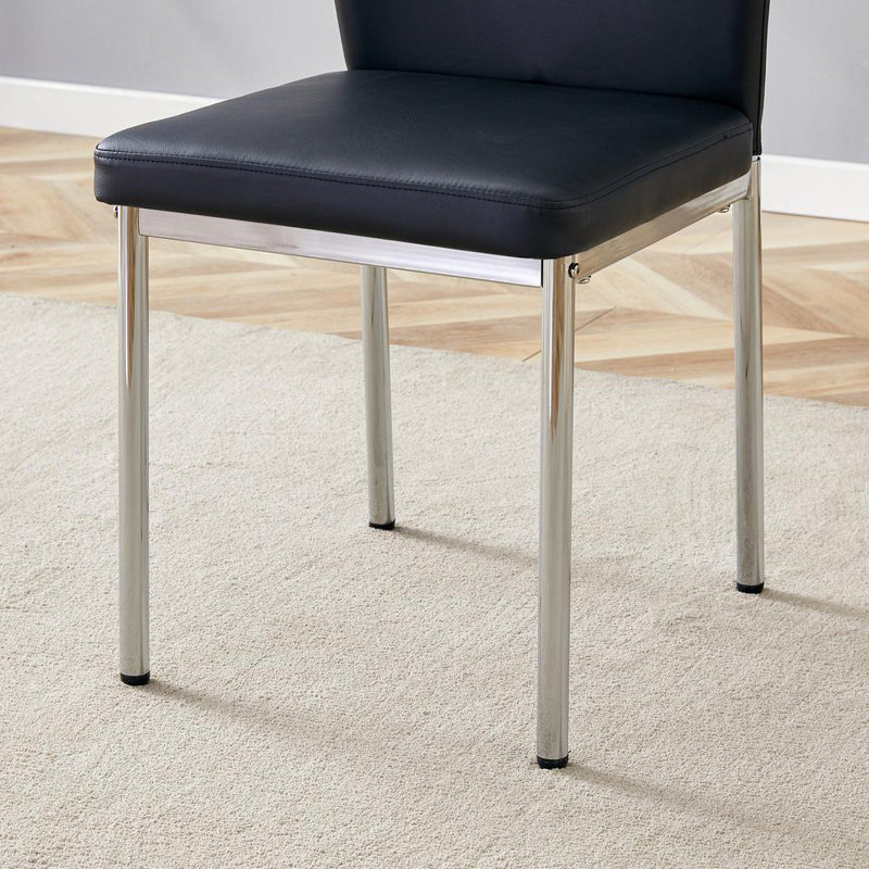 4-Piece Bar Stools, Silver, Black