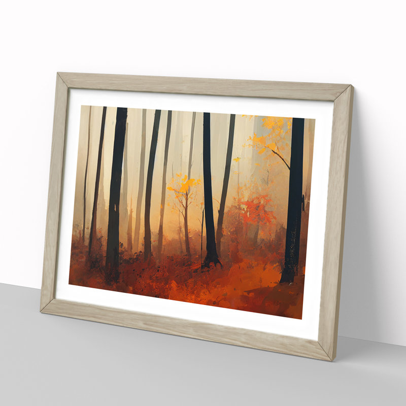 An Edgy Autumn Forest - Framed Print, Oak