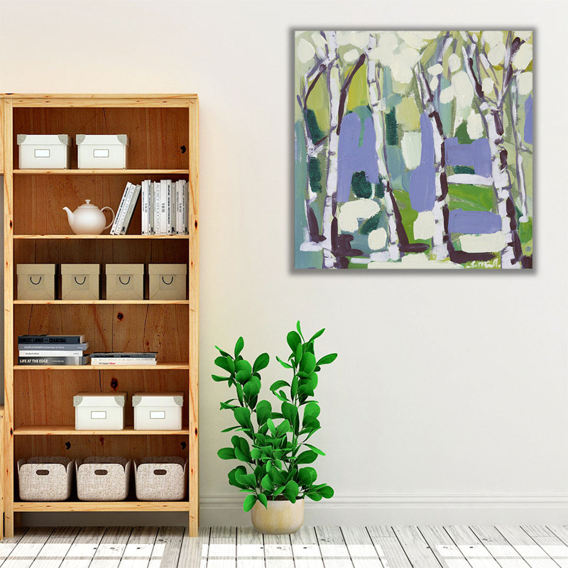Birch in Summer II - reproduction d'art sur toile, H 20 po x l 20 po