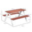 Outsunny Kids Picnic Table, Kids Garden Furniture Aged 3-8 Years Brown