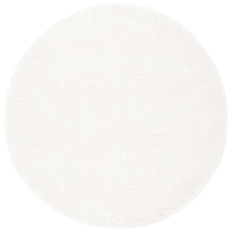 Hattie Hand Tufted Geometric Indoor Rug, Round 10'