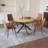 43.3"-59." Extendable Dining Table Set For 4-6 With 4 Pu Leather Chairs Space-Saving Round Kitchen Table-1014514396